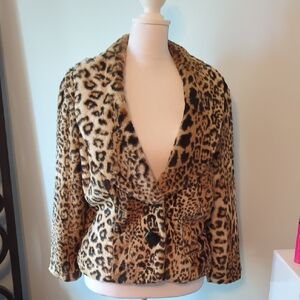 Heart Soul Animal Print Teddy Jacket